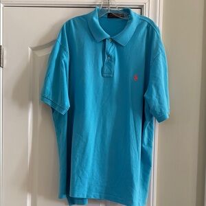 Ralph Lauren Blue Polo Shirt Soft Cotton Casual